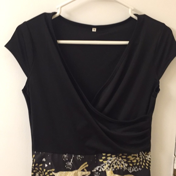 Wrap front, Christmas Holiday Reindeer Dress - Picture 2 of 4